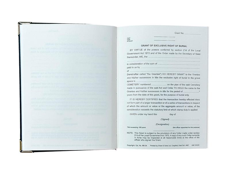 Grant of Exclusive Right of Burial