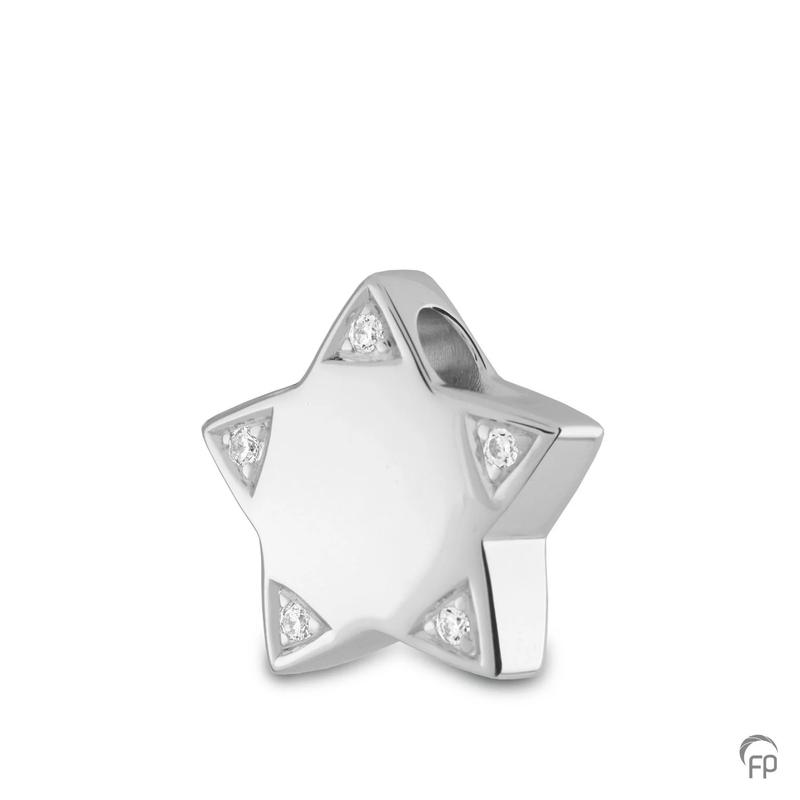 Sterling Silver Crystal Star Slide Pendant