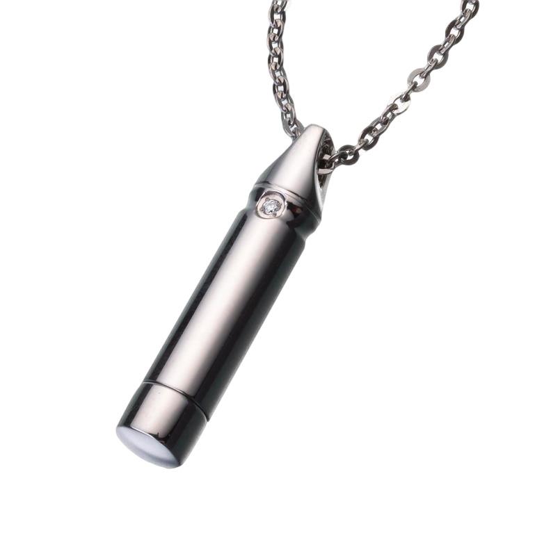 Titanium Cylinder with Crystal Clasp Pendant (END OF LINE)
