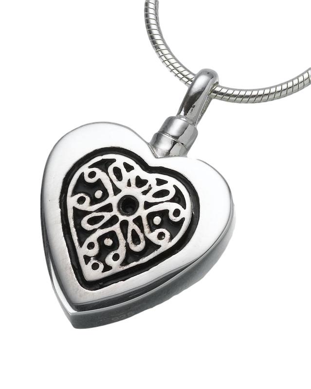 Sterling Silver Heart with Filigree Insert Pendant (END OF LINE)