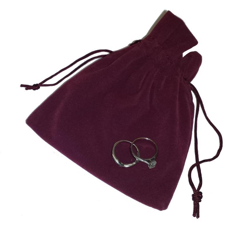 Suedette Jewellery Pouch (Burgundy) - Large (END OF LINE)