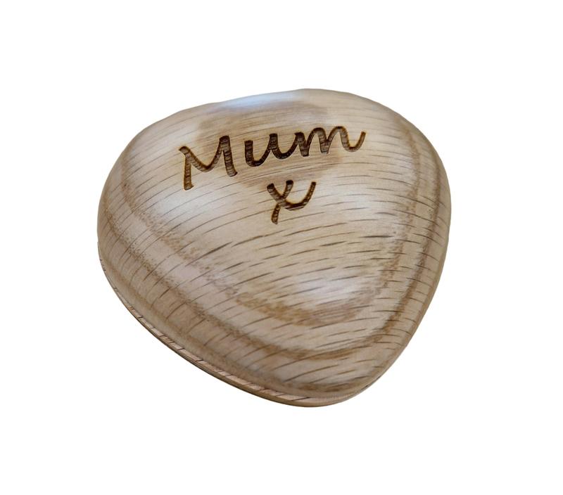 Engraved Wooden Heart (Natural) - Keepsake ( END OF LINE)