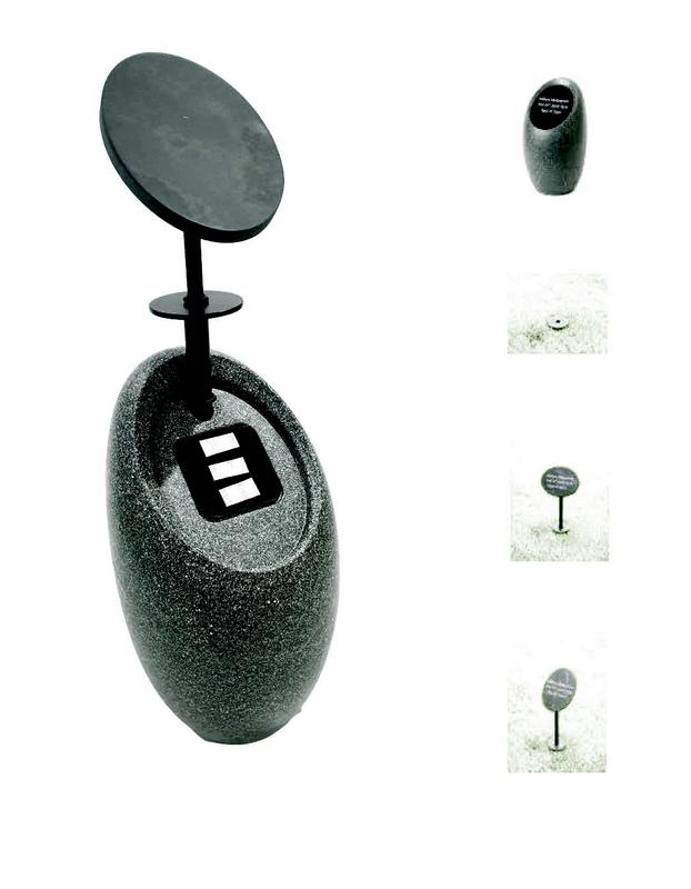 Highdown Urn with Dark Plaque (Granite Effect) - Adult