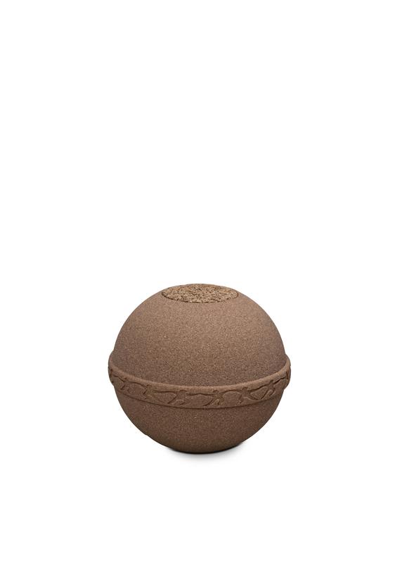 Biodegradable Round Urn (Brown) - Adult