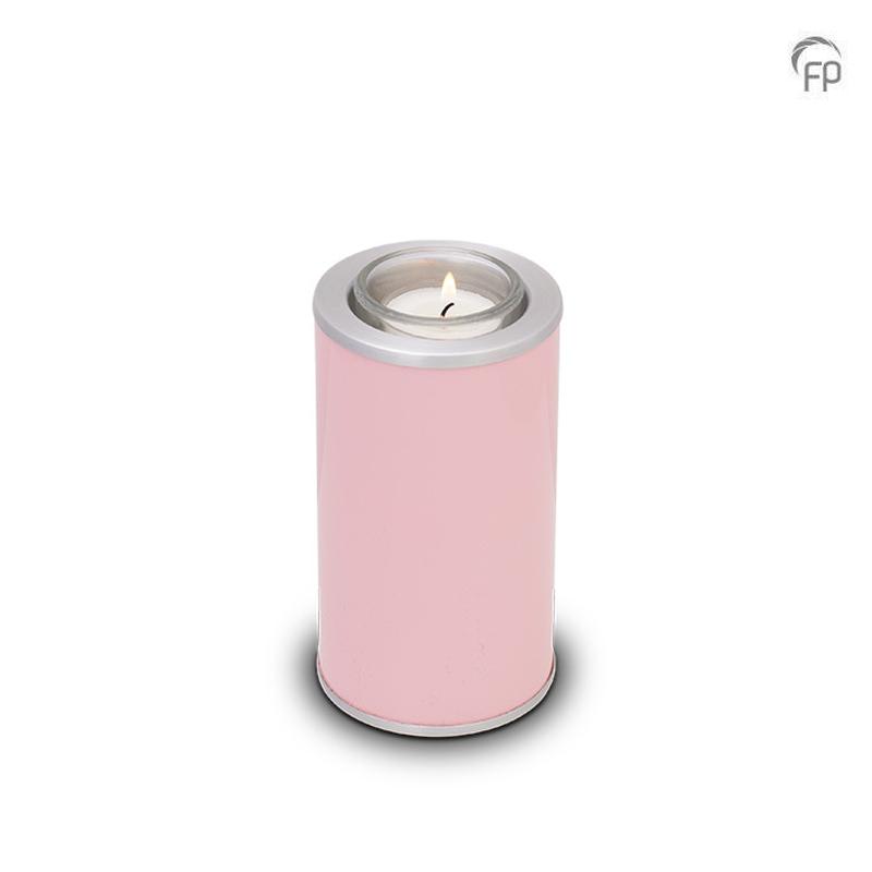 Metal Candle Holder (Pink with Silver Trim) - Keepsake (END OF LINE)