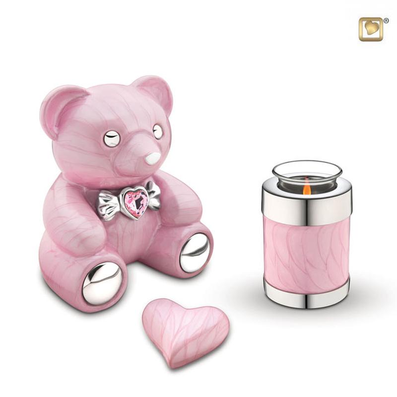 Metal Candle Holder (Pink with Silver Trim) - Keepsake (END OF LINE)