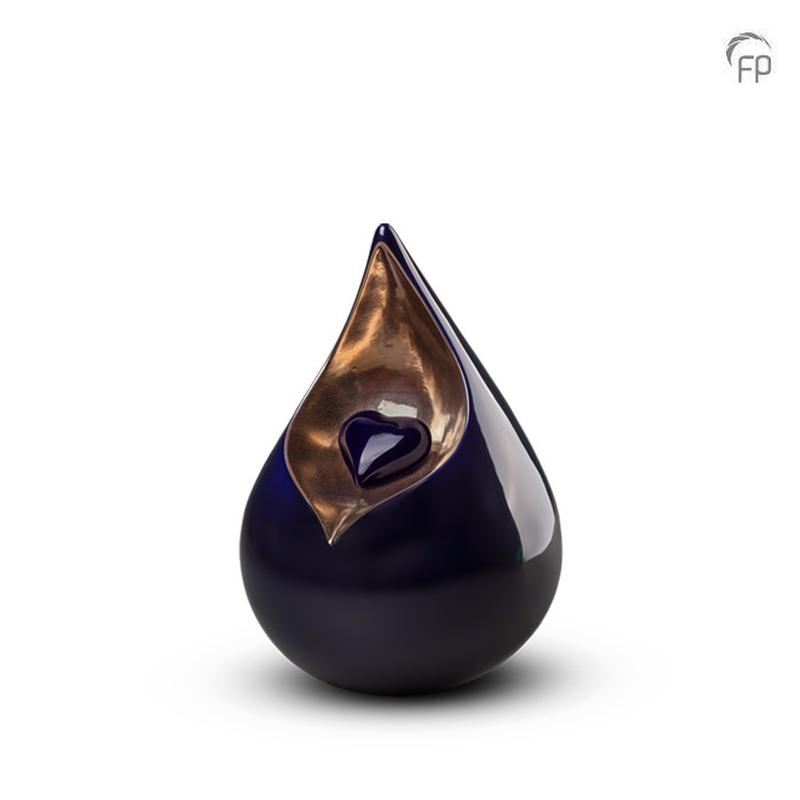 Ceramic Celest Urn with Heart (Cobalt Blue) - Small