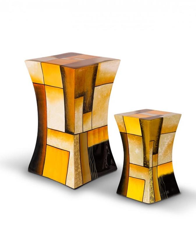 Fibreglass Lantern Design Urn (Yellow) - Small (END OF LINE)