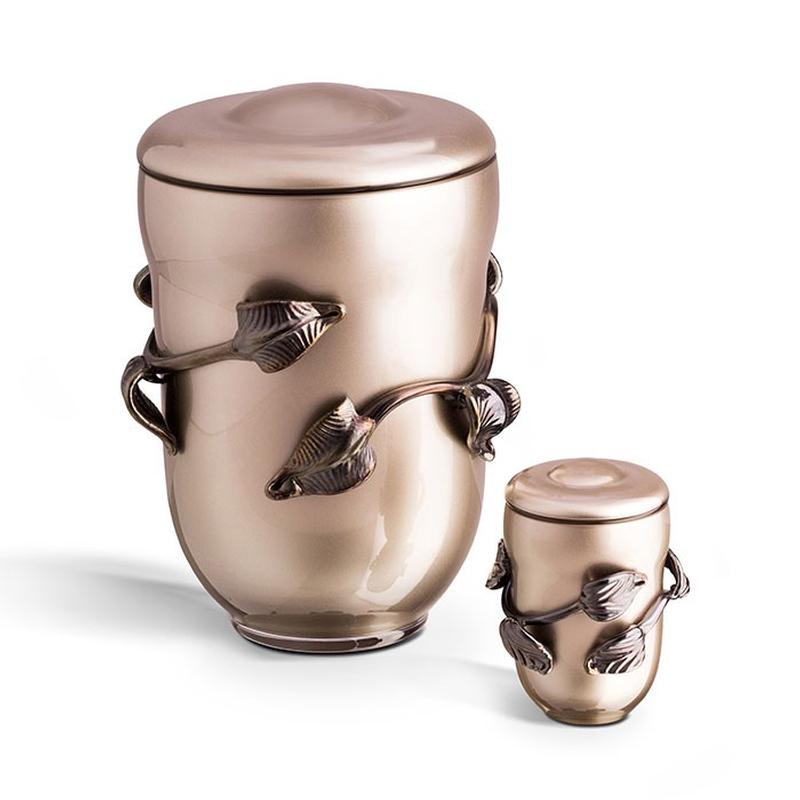 CRYSTAL LEAF URN (CAPPUCCINO) - ADULT (END OF LINE)