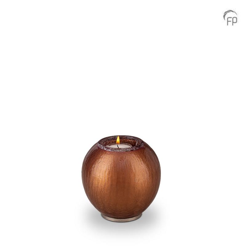 Crystal Round Candle Holder (Copper) - Keepsake (END OF LINE)