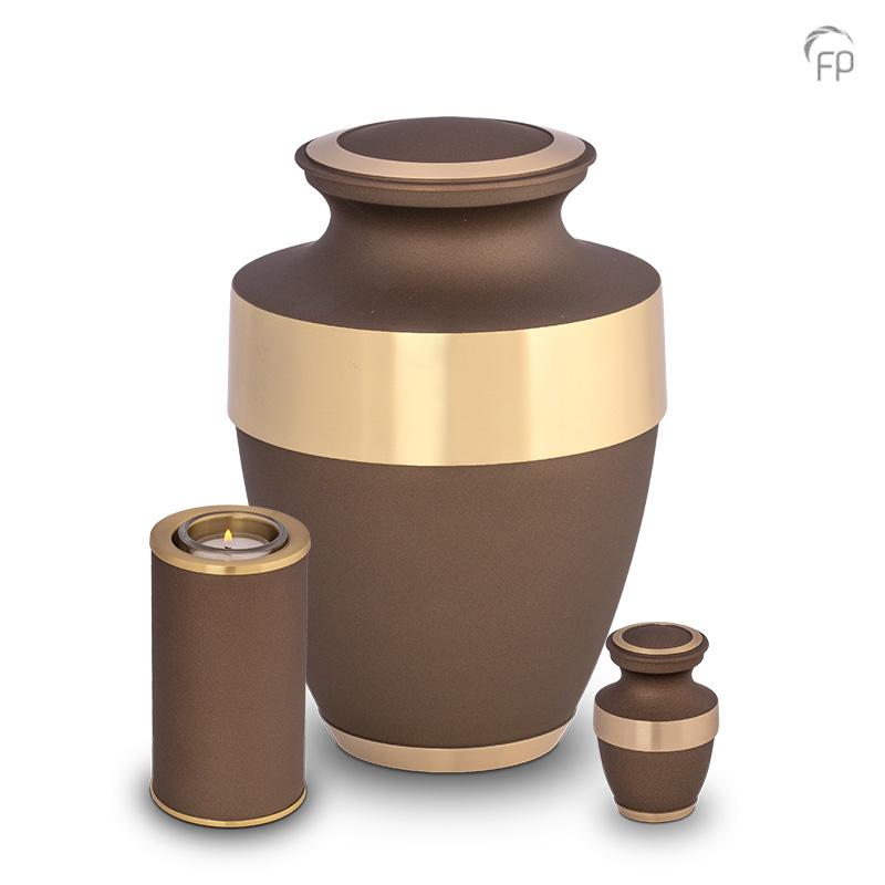 Brass Gold Band Urn (Smoky Brown) - Keepsake