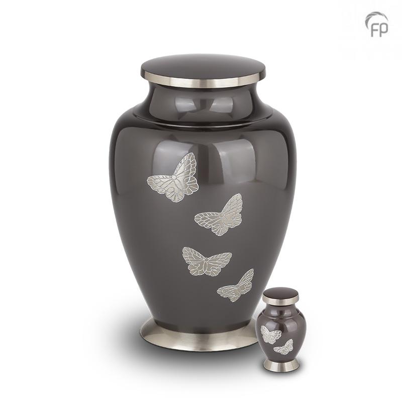 Brass Butterfly Urn (Grey) - Keepsake