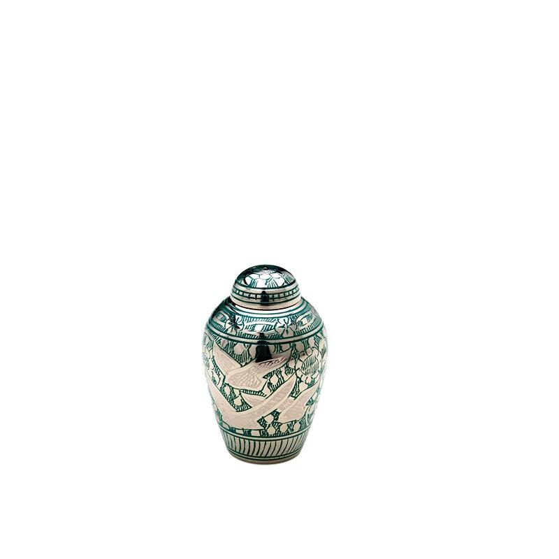  Brass Birds Urn (Green) - Keepsake