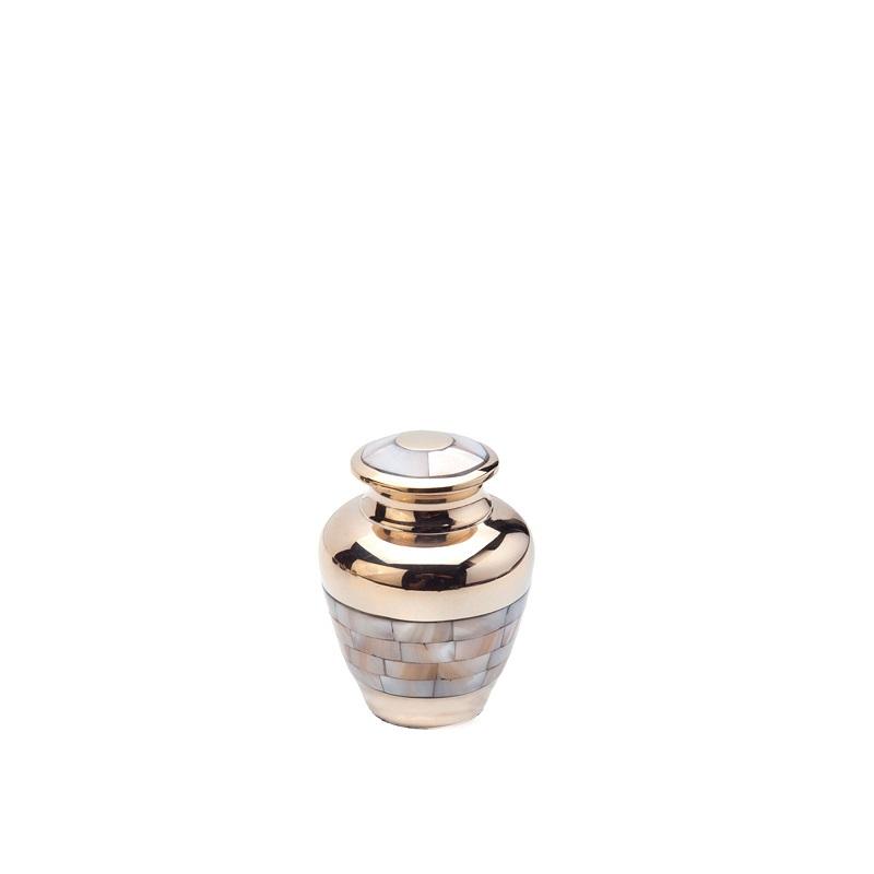 Brass Mother of Pearl Urn (Gold) - Keepsake