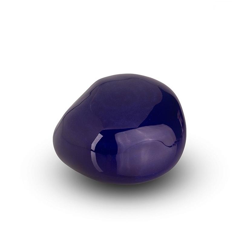 Ceramic Cuddle Stone (Dark Blue, High Shine) - Keepsake
