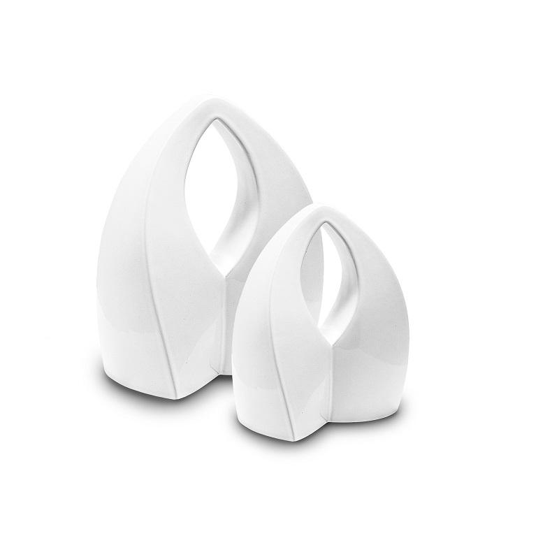 Ceramic Sculptural Urn (White) - Adult (END OF LINE)