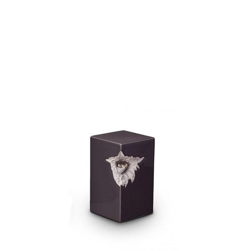 Ceramic Art Urn (Grey with Silver Heart) - Medium