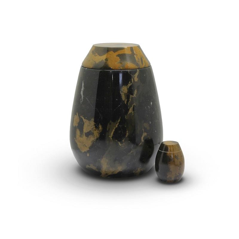Marble Urn (Black with Burnt Orange) - Keepsake