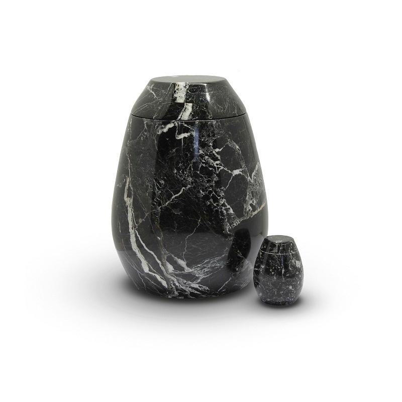 Marble Urn (Black with White) - Keepsake