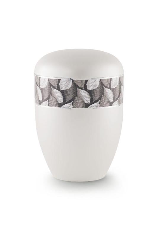 Arboform Leaf Border Urn (Pearl) - XL Adult (END OF LINE)