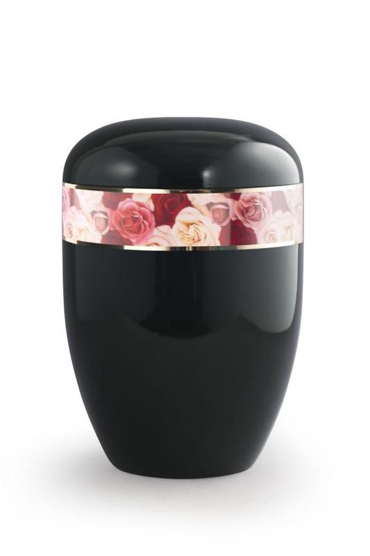 Arboform Rose Border Urn (Black) - XL Adult