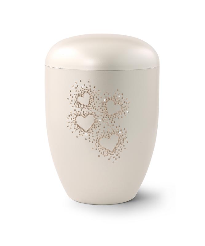 Arboform Crystal Hearts Urn (Pearl) - XL Adult