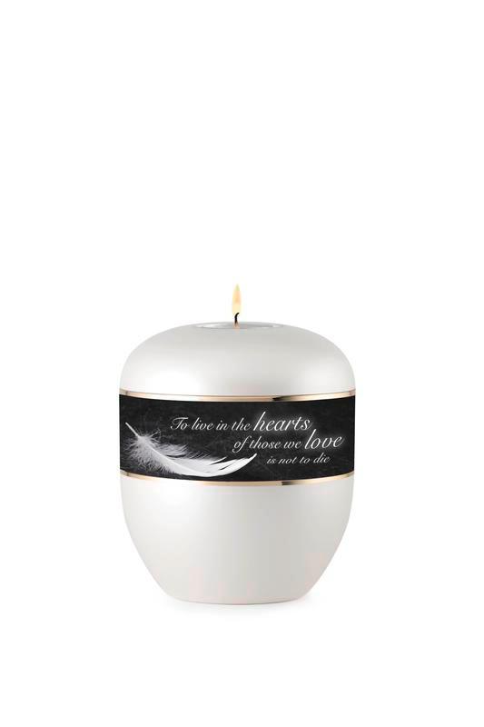Ceramic Feather Border Candle Holder (White) - Keepsake