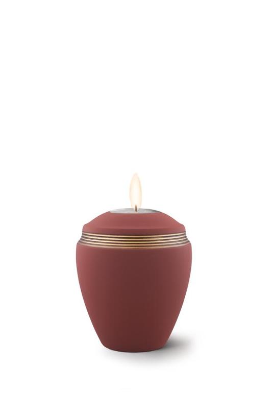 Ceramic Colour Line Candle Holder (Dark Rust) - Keepsake