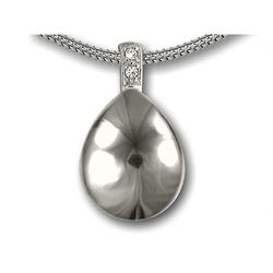 Sterling Silver Puff Teardrop Pendant (END OF LINE)