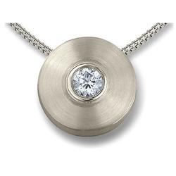 Sterling Silver Round Crystal Centre Pendant (END OF LINE)