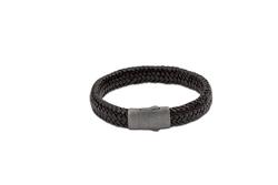 Embrace Bracelet (Black, Wide Band with Textured Clasp)