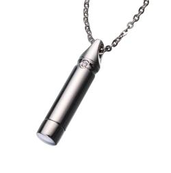 Titanium Cylinder with Crystal Clasp Pendant (END OF LINE)