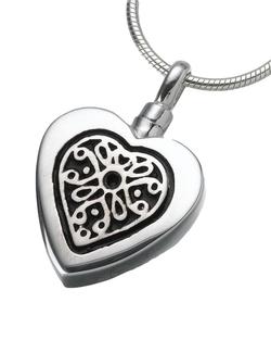Sterling Silver Heart with Filigree Insert Pendant (END OF LINE)