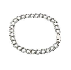 Sterling Silver Double Link Bracelet (7.5 Inch) (END OF LINE)