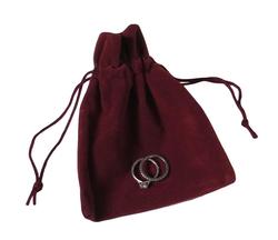 Suedette Jewellery Pouch (Burgundy) - Small
