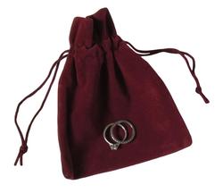 Suedette Jewellery Pouch (Burgundy) - Medium