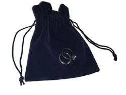 Suedette Jewellery Pouch (Navy) - Large (END OF LINE)