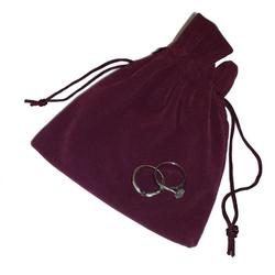 Suedette Jewellery Pouch (Burgundy) - Large (END OF LINE)