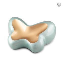 Metal Butterfly Urn (Blue / Gold) - Adult (END OF LINE)