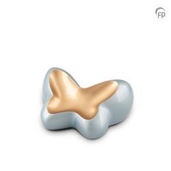 Metal Butterfly Urn (Blue / Gold) - Small (END OF LINE)
