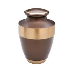 Brass Gold Band Urn (Smoky Brown) - Adult
