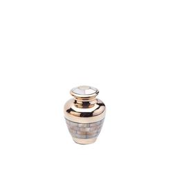 Brass Mother of Pearl Urn (Gold) - Keepsake