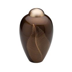 Brass Engraved Leaves Urn (Brown) - Adult
