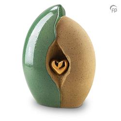 Ceramic Urn (Jade / Sandstone with Gold Heart) - Adult