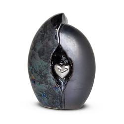 Ceramic Urn (Graphite with Silver Heart) - Adult