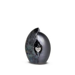 Ceramic Urn (Graphite with Silver Heart) - Small