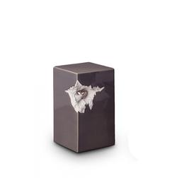 Ceramic Art Urn (Grey with Silver Heart) - XL Adult