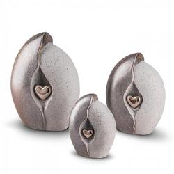 Ceramic Urn (Grey with Silver Heart) - Small