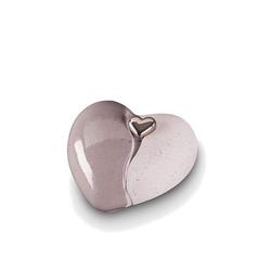 Ceramic Heart Urn (Grey with Silver Heart) - Adult