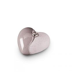 Ceramic Heart Urn (Grey with Silver Heart) - Small